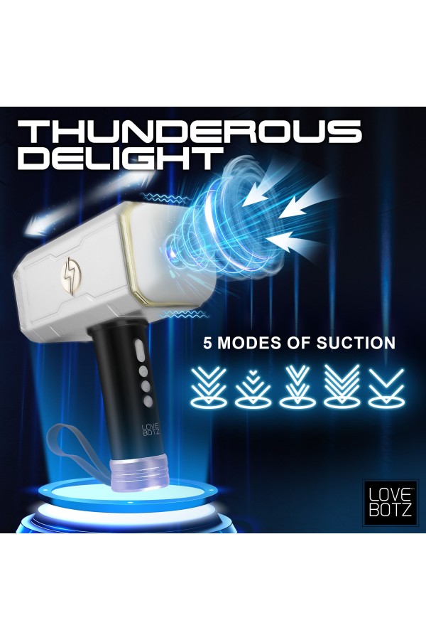 XR Brands - Thunder Stroker Saugender Masturbator - Silber & Schwarz
