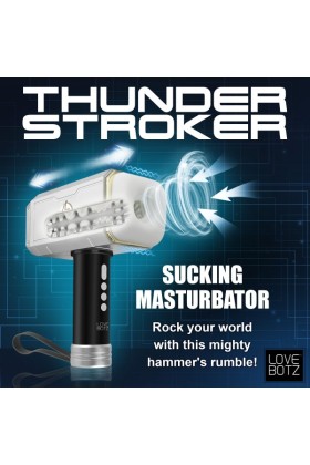 XR Brands - Thunder Stroker Saugender Masturbator - Silber & Schwarz