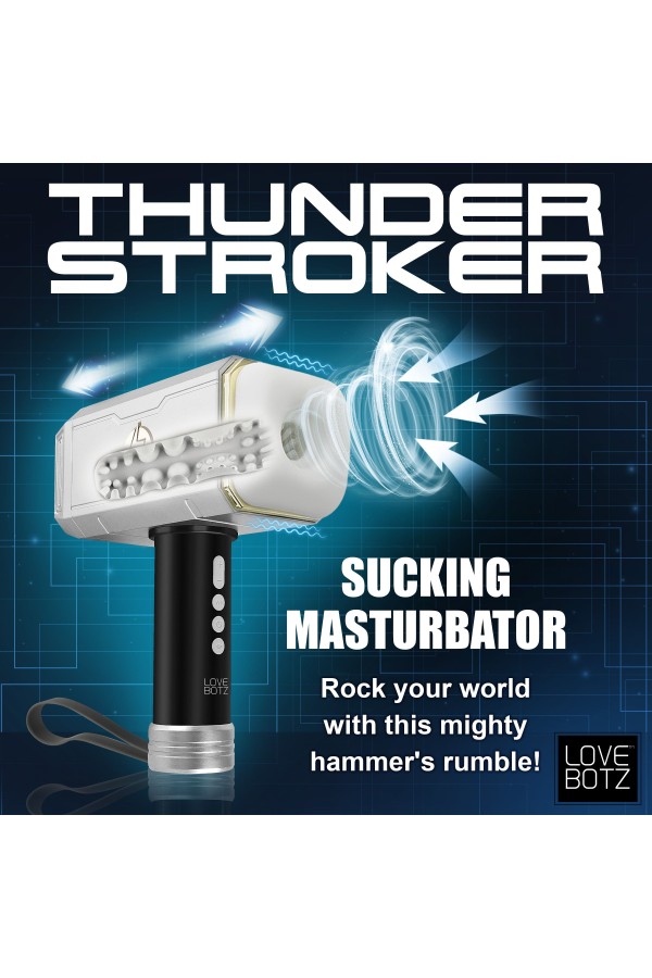 XR Brands - Thunder Stroker Saugender Masturbator - Silber & Schwarz
