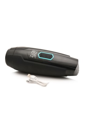 XR Brands - Stoßende und Vibrationsmasturbator - Schwarz
