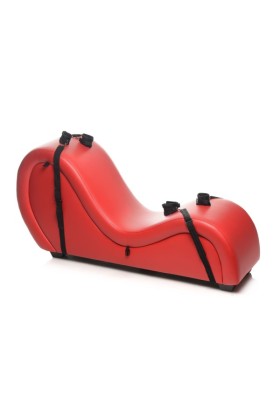 Geiles Sex-Sofa mit Handfesseln und 2 Positionskissen - Rot