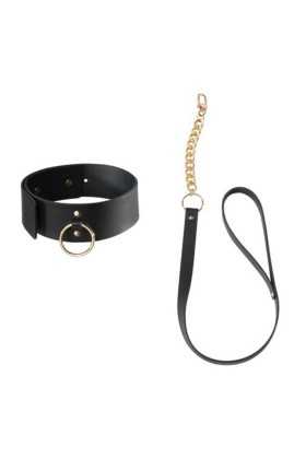Schwarze Halskette mit Riemen von Bijoux Maze kaufen | Fesselliebe