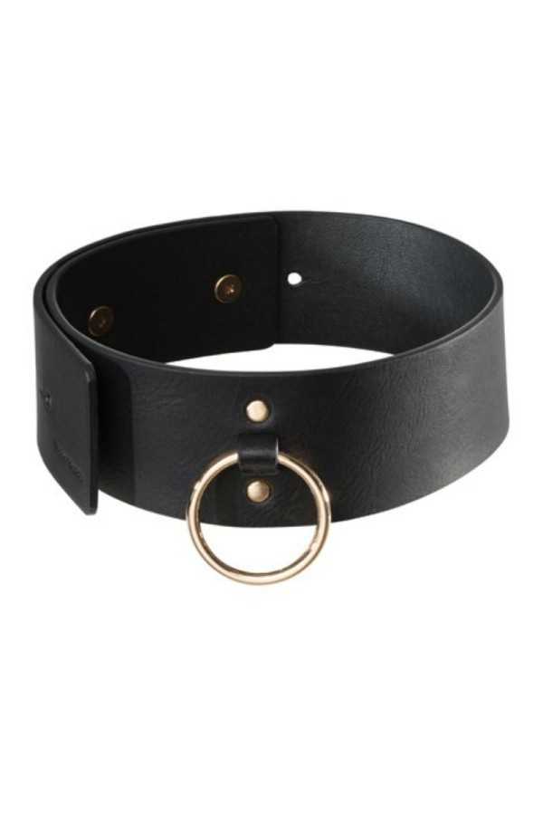 Schwarze Halskette mit Riemen von Bijoux Maze kaufen | Fesselliebe