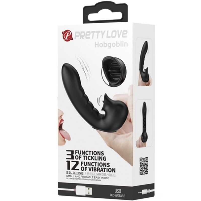 Hobgoblin Vibrierendes Fingerhülle 12 Vibrationen + Klitoris-Stimulator Schwarz von Pretty Love kaufen | Fesselliebe