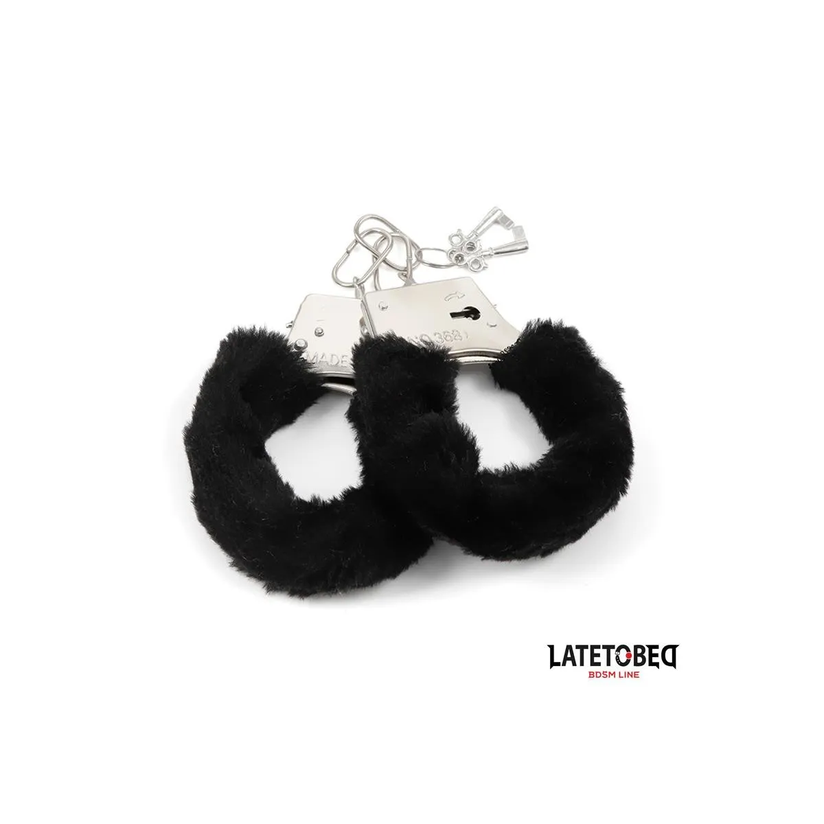 FELLBESETZTE METALLFESSEL SCHWARZ VON LATETOBED BDSM LINE