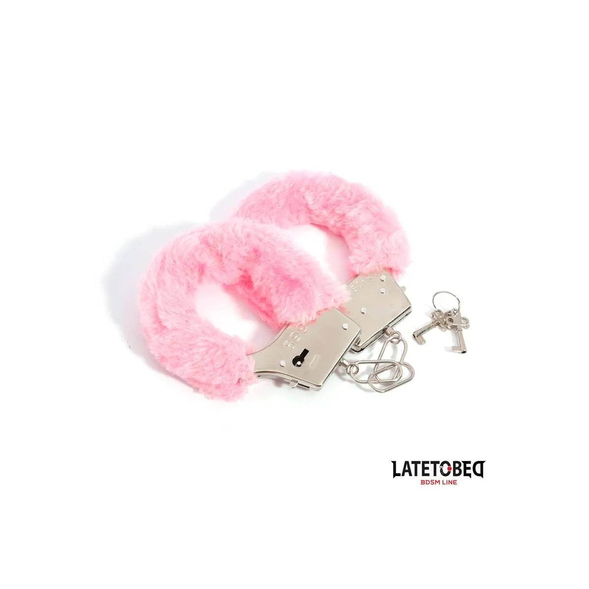 FELLBESETZTE METALLFESSEL ROSA VON LATETOBED BDSM LINE