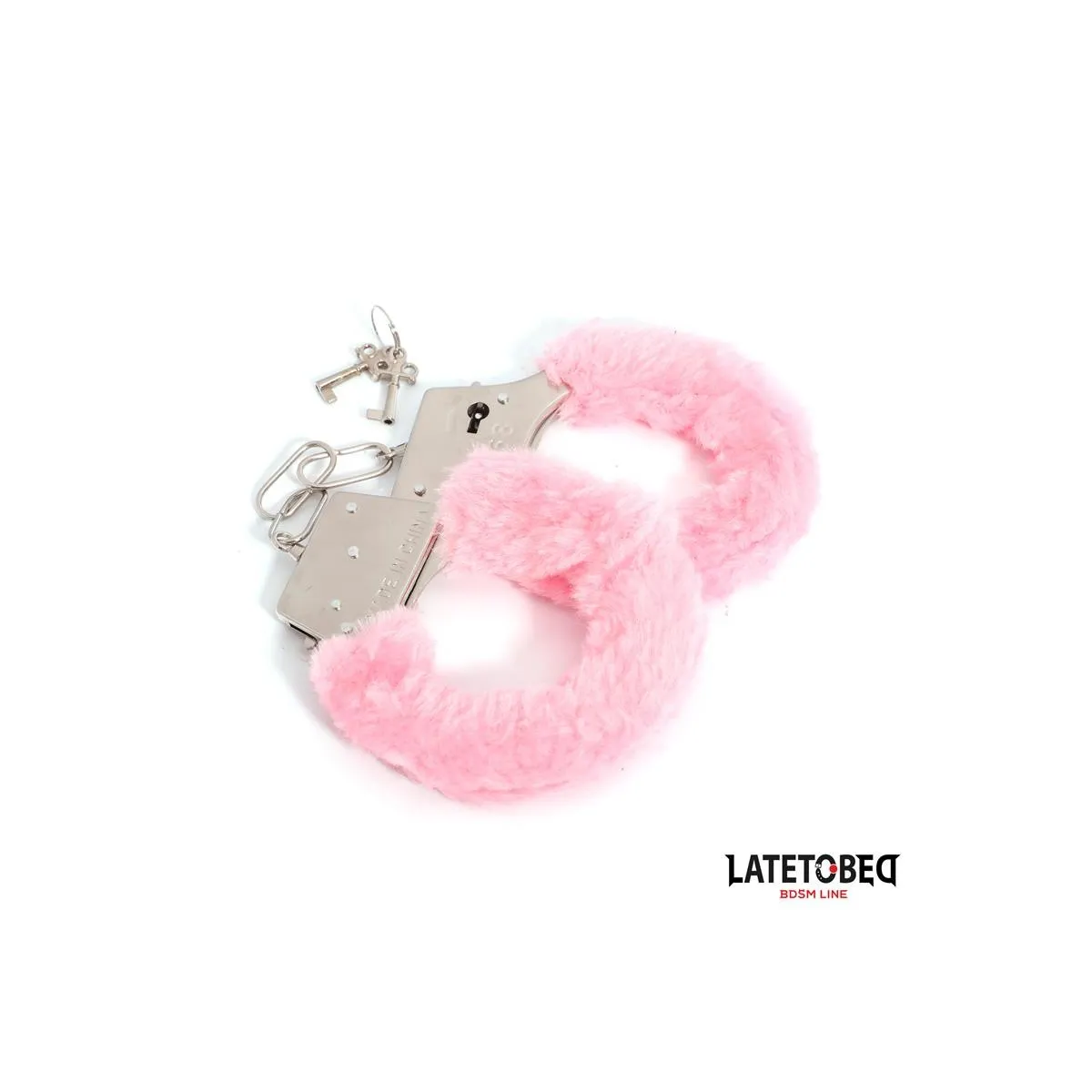 FELLBESETZTE METALLFESSEL ROSA VON LATETOBED BDSM LINE