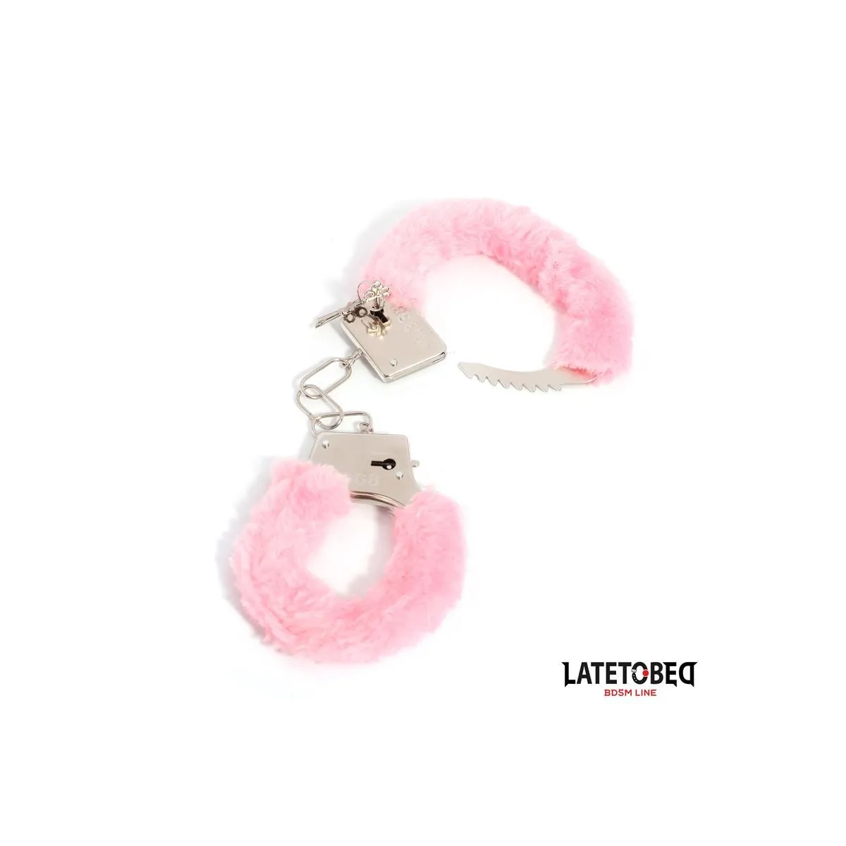 FELLBESETZTE METALLFESSEL ROSA VON LATETOBED BDSM LINE
