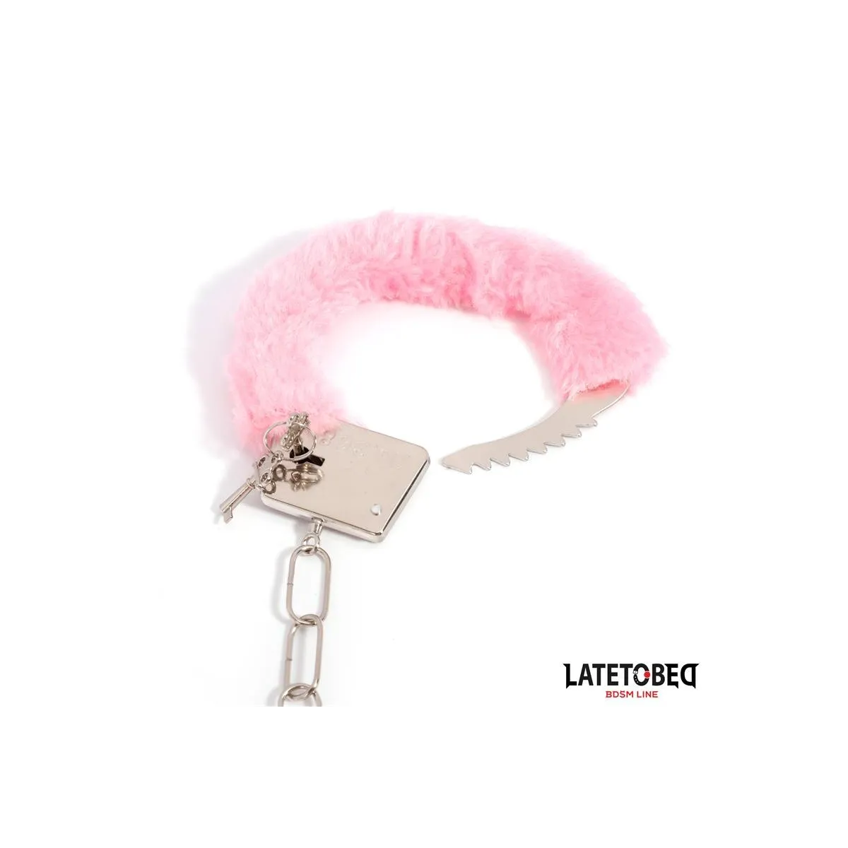 FELLBESETZTE METALLFESSEL ROSA VON LATETOBED BDSM LINE