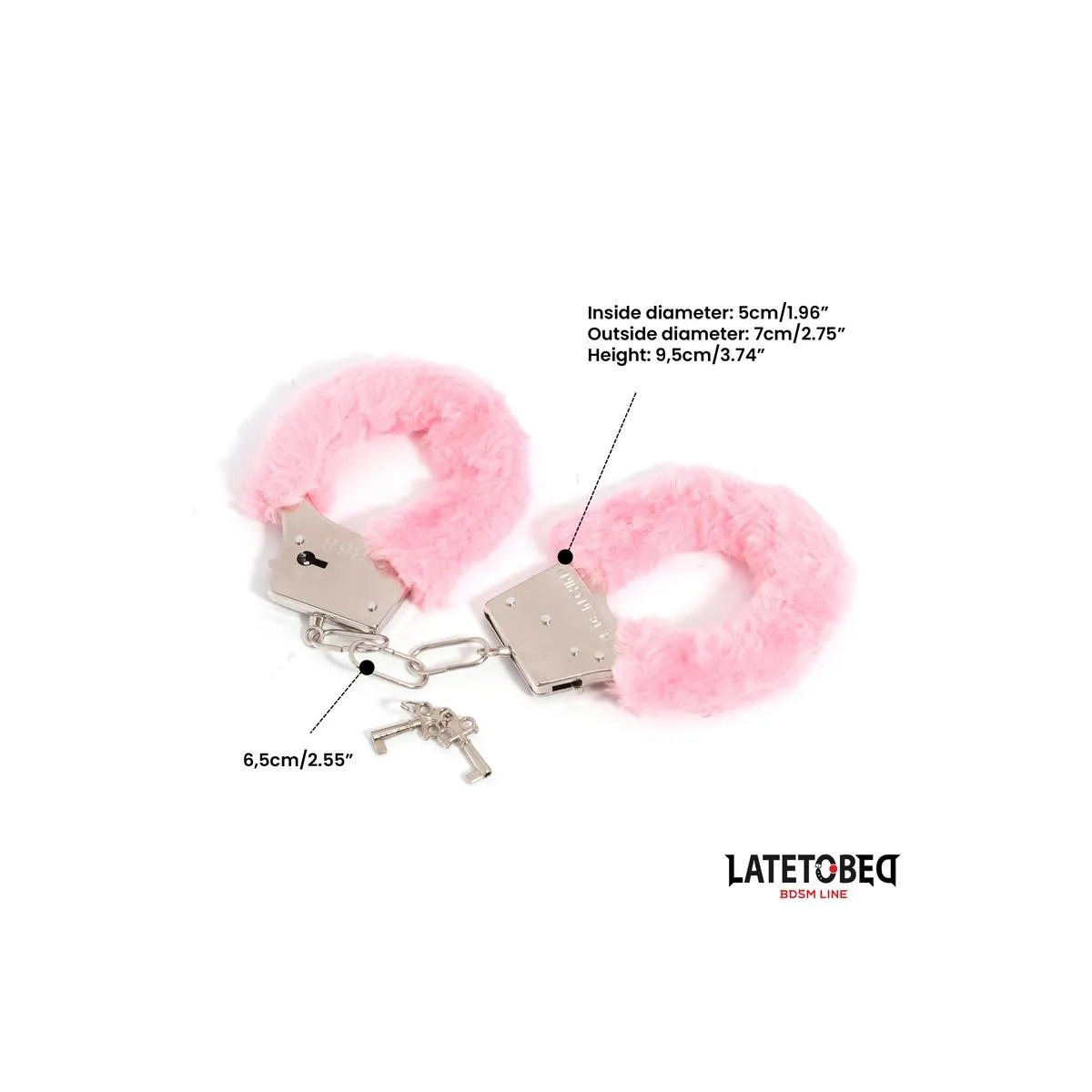 FELLBESETZTE METALLFESSEL ROSA VON LATETOBED BDSM LINE