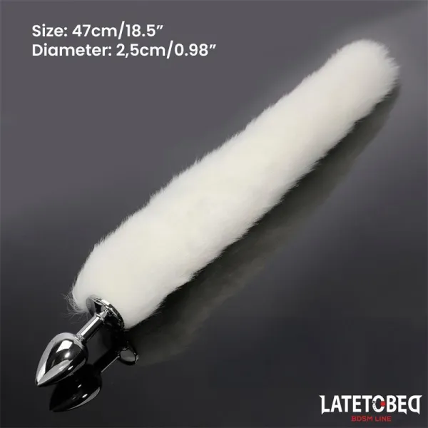 ANALPLUG MIT SCHWANZ WEISS 40 CM VON LATETOBED BDSM LINE