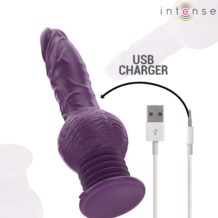 Tatum Multifunktionsvibrator mit Auf- und Abvibration 24 cm Lila von Intense Fun | Fesselliebe.de