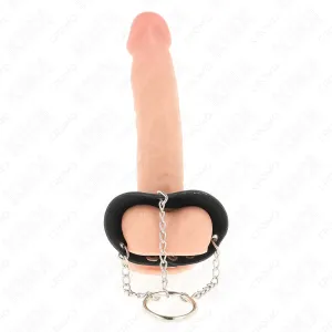 ♥ Penisring 4 cm Kette 7 cm Metall mit Ledergurte von Kink Ring Power ♥