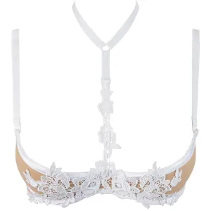 ♥ BH Weiss mit Offenen Cups V-9641 von Axami ♥