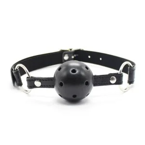 Atmungsaktiver Ballknebel 4,5 cm Schwarz von Latetobed Bdsm Line kaufen | Fesselliebe