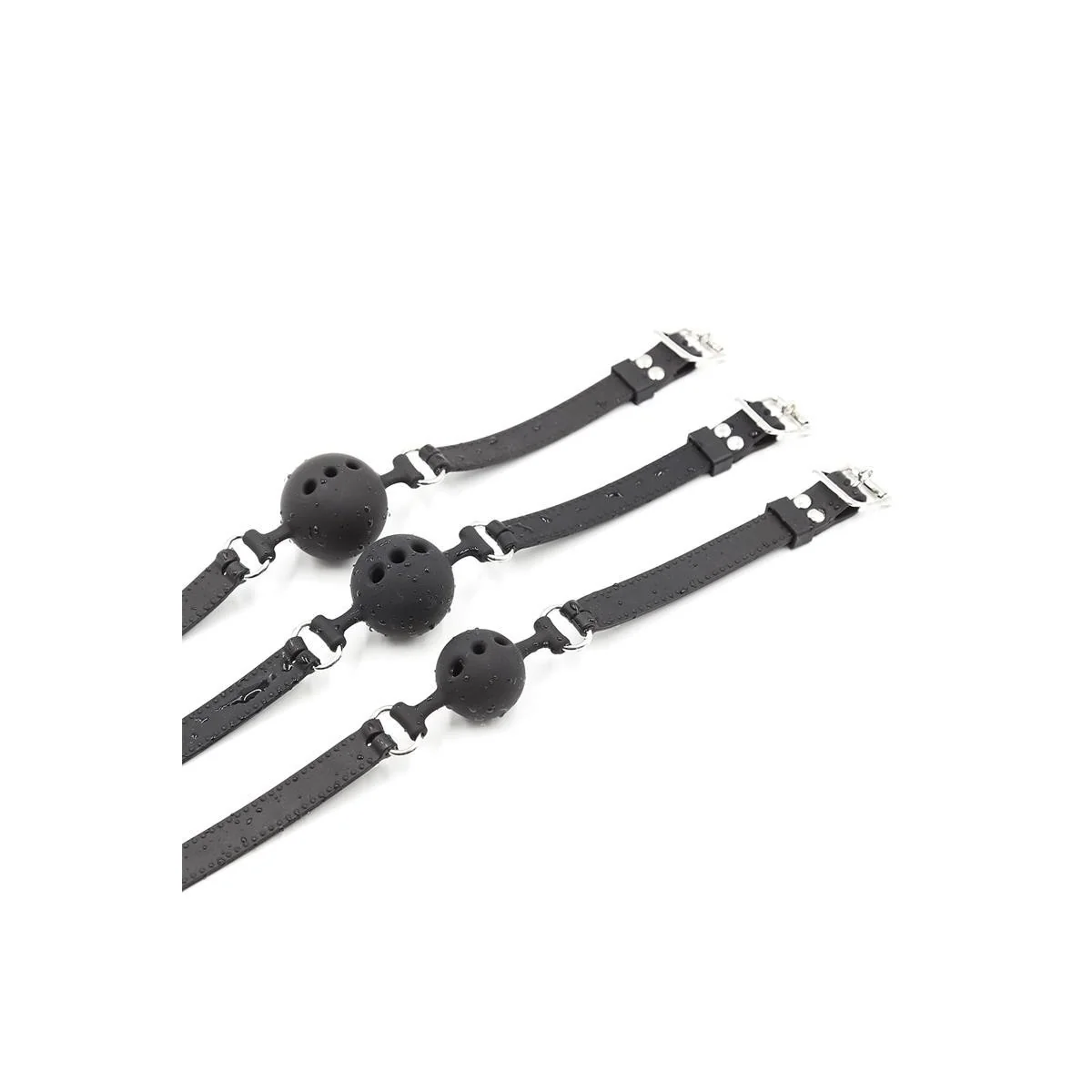 Atmungsaktive Ballknebel aus Silikon 4,5 cm Größe M Schwarz von Latetobed Bdsm Line kaufen | Fesselliebe