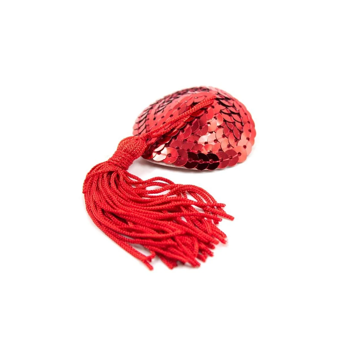Herzpailletten Nippelabdeckung mit Quaste rot von Latetobed Bdsm Line kaufen | Fesselliebe