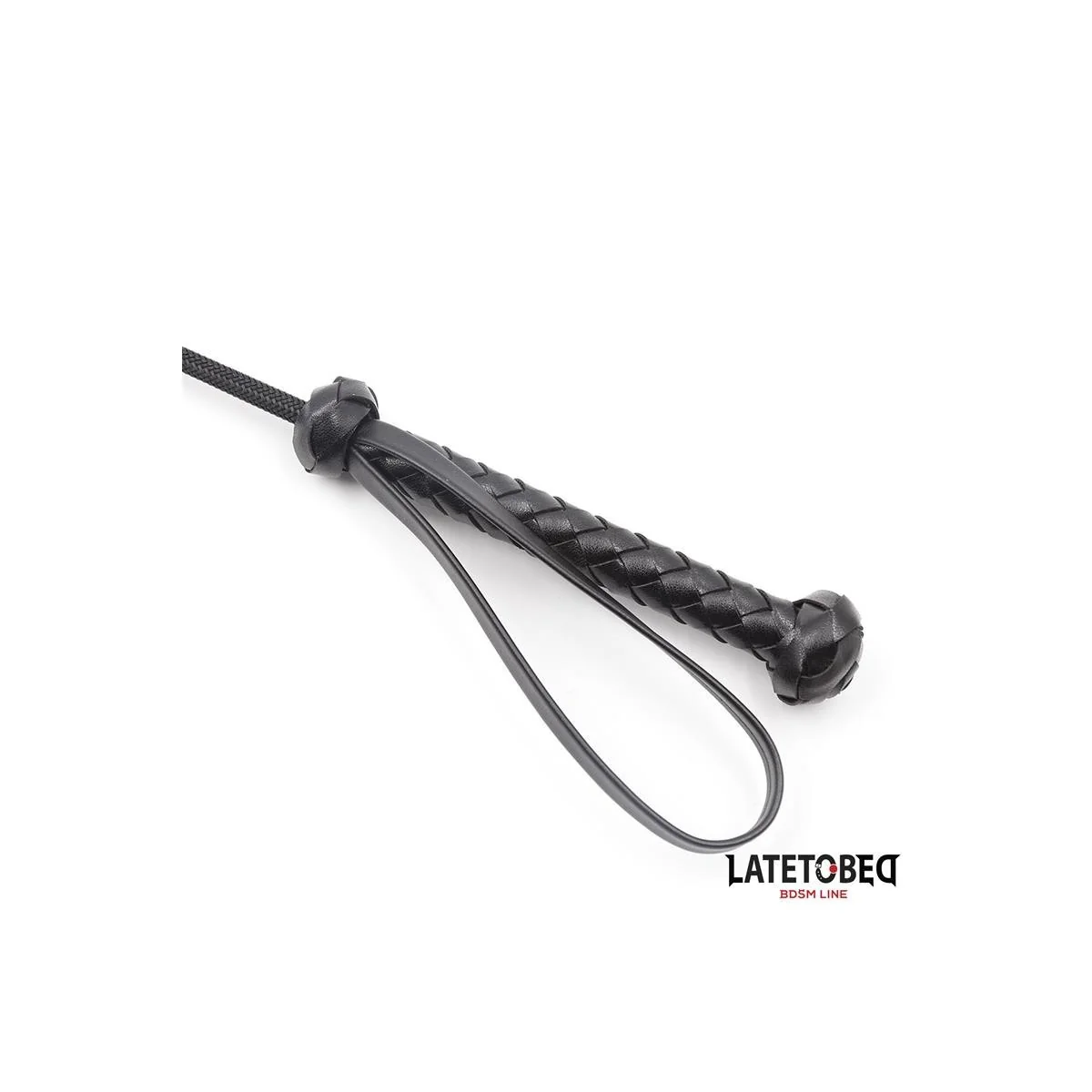 KLASSISCHE PEITSCHE MIT GEFLOCHTENEM GRIFF, 60 CM VON LATETOBED BDSM LINE