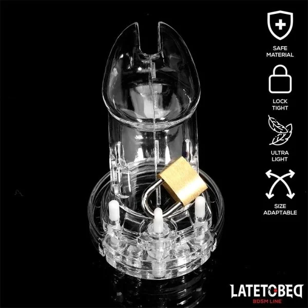 KEUSCHHEITSKÄFIG FÜR DEN PENIS, LANG, TRANSPARENT VON LATETOBED BDSM LINE