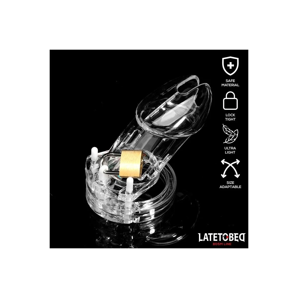 KEUSCHHEITSKÄFIG FÜR DEN PENIS, LANG, TRANSPARENT VON LATETOBED BDSM LINE