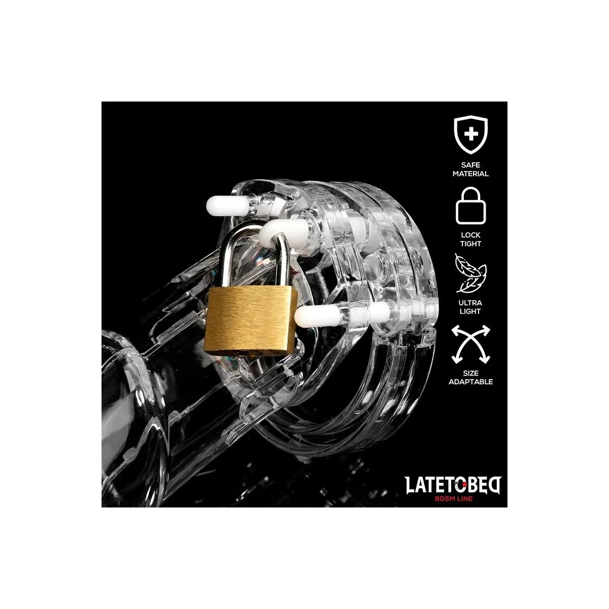 KEUSCHHEITSKÄFIG FÜR DEN PENIS, LANG, TRANSPARENT VON LATETOBED BDSM LINE