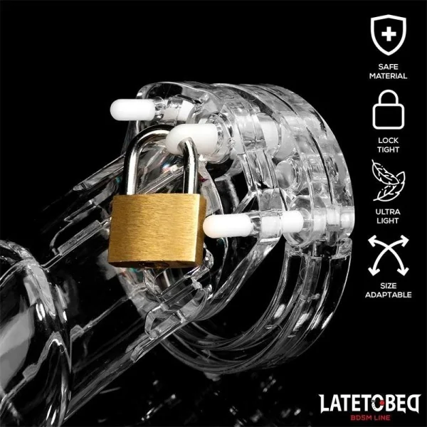 KEUSCHHEITSKÄFIG FÜR DEN PENIS, LANG, TRANSPARENT VON LATETOBED BDSM LINE