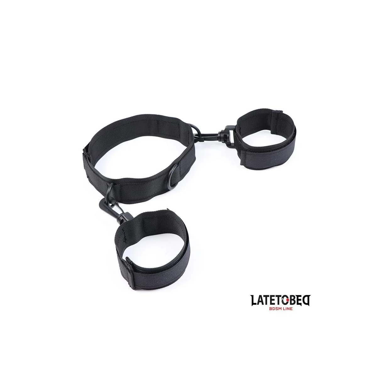 HALSBAND MIT HANDFESSELN, NYLON VON LATETOBED BDSM LINE
