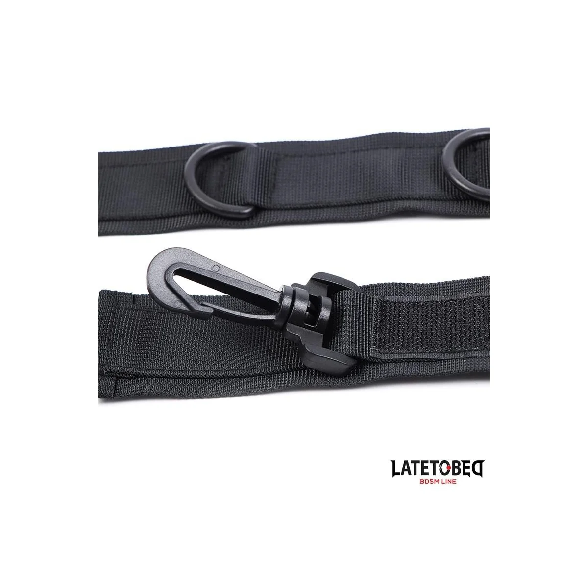 HALSBAND MIT HANDFESSELN, NYLON VON LATETOBED BDSM LINE
