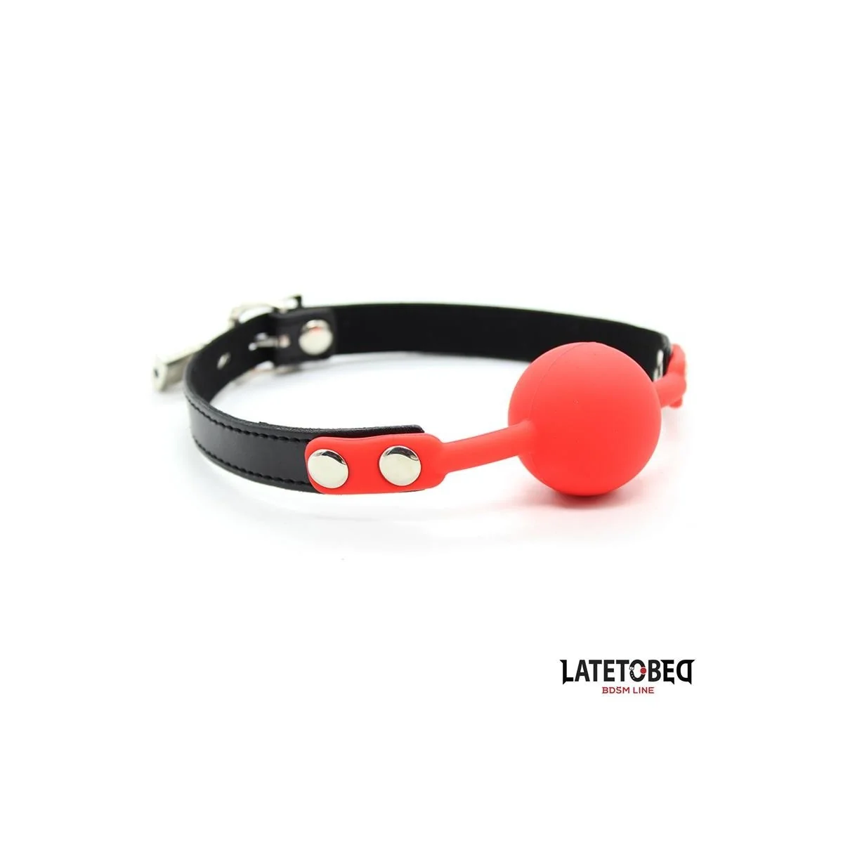 SILIKON-KUGELKNEBEL MIT VORHÄNGESCHLOSS ROT VON LATETOBED BDSM LINE