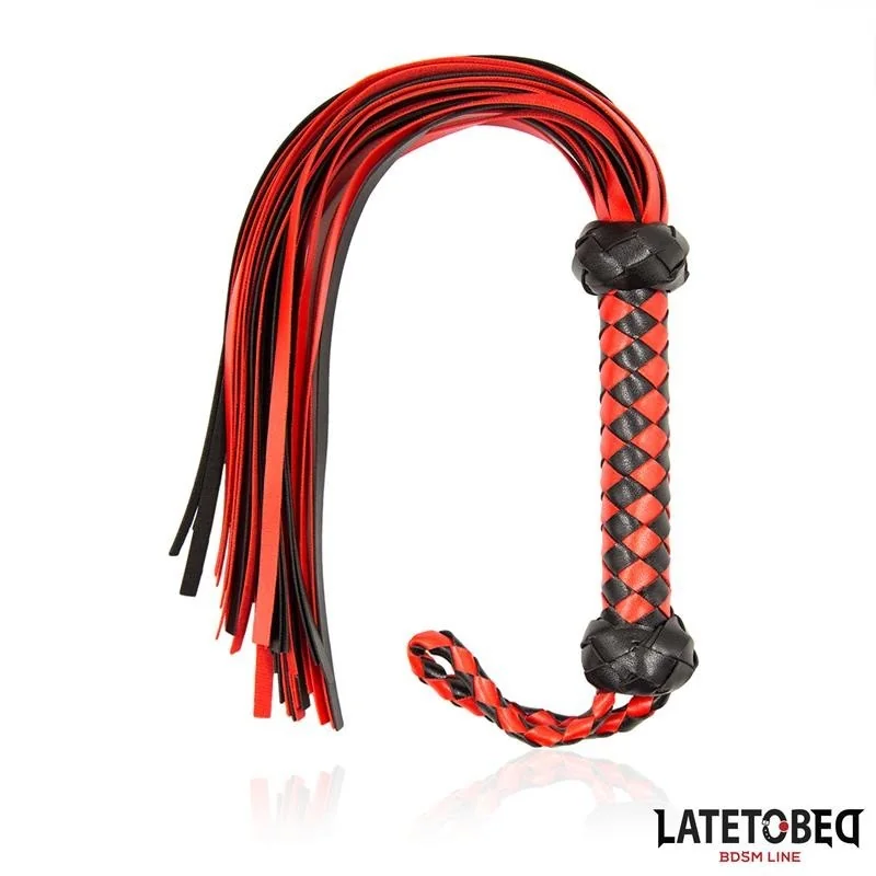GESTREIFTER STACHEL-FLOGGER ROT UND SCHWARZ VON LATETOBED BDSM LINE
