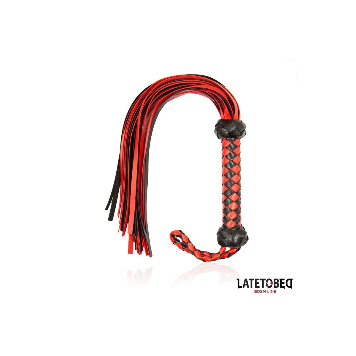 GESTREIFTER STACHEL-FLOGGER ROT UND SCHWARZ VON LATETOBED BDSM LINE