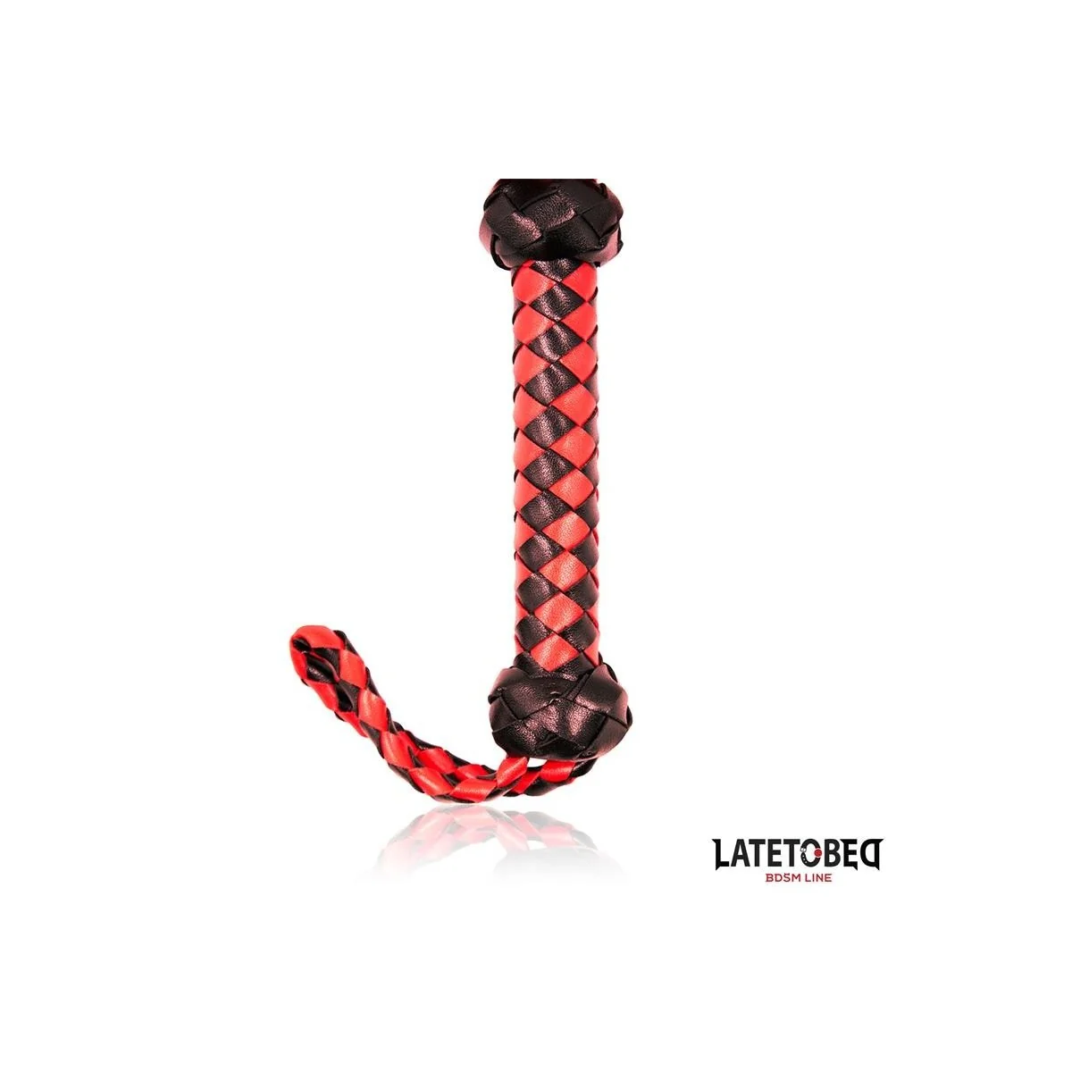 GESTREIFTER STACHEL-FLOGGER ROT UND SCHWARZ VON LATETOBED BDSM LINE