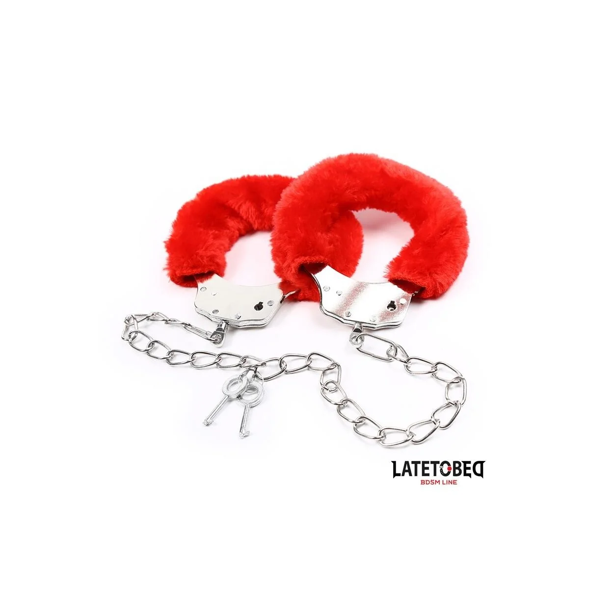 FELL-FUSSFESSELN ROT VON LATETOBED BDSM LINE