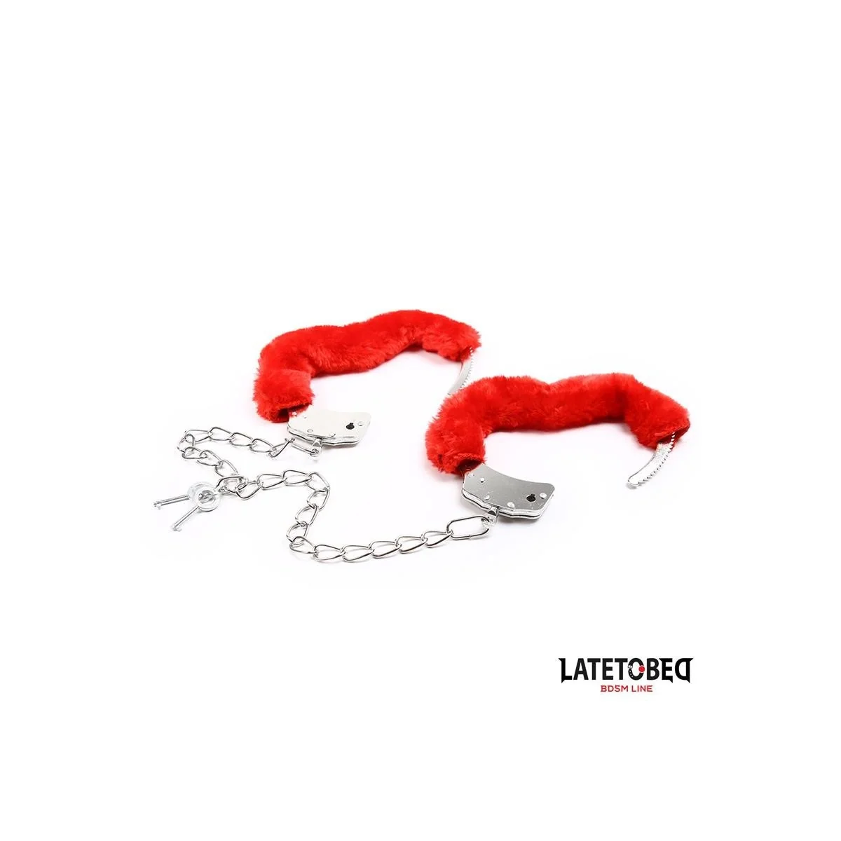 FELL-FUSSFESSELN ROT VON LATETOBED BDSM LINE