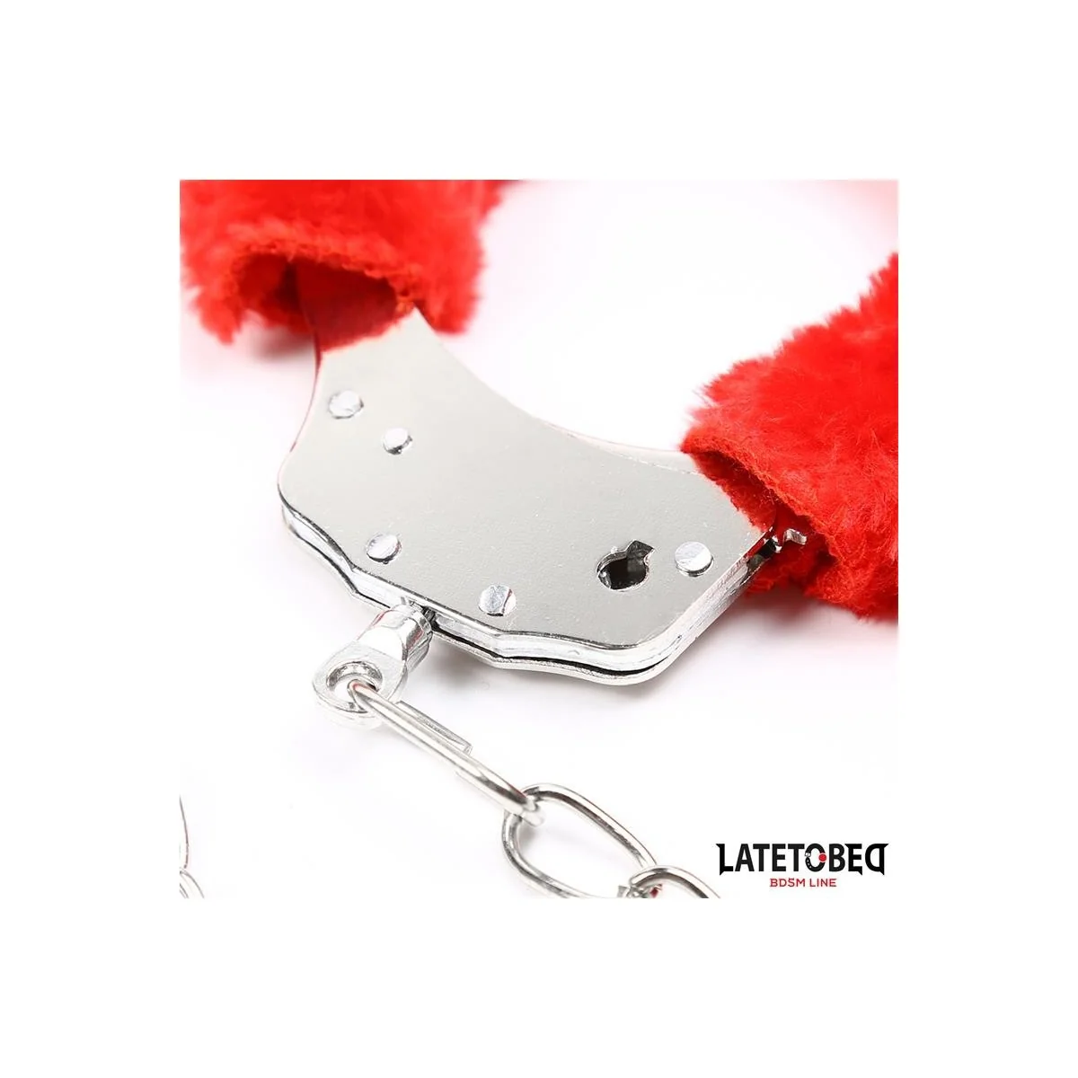 FELL-FUSSFESSELN ROT VON LATETOBED BDSM LINE