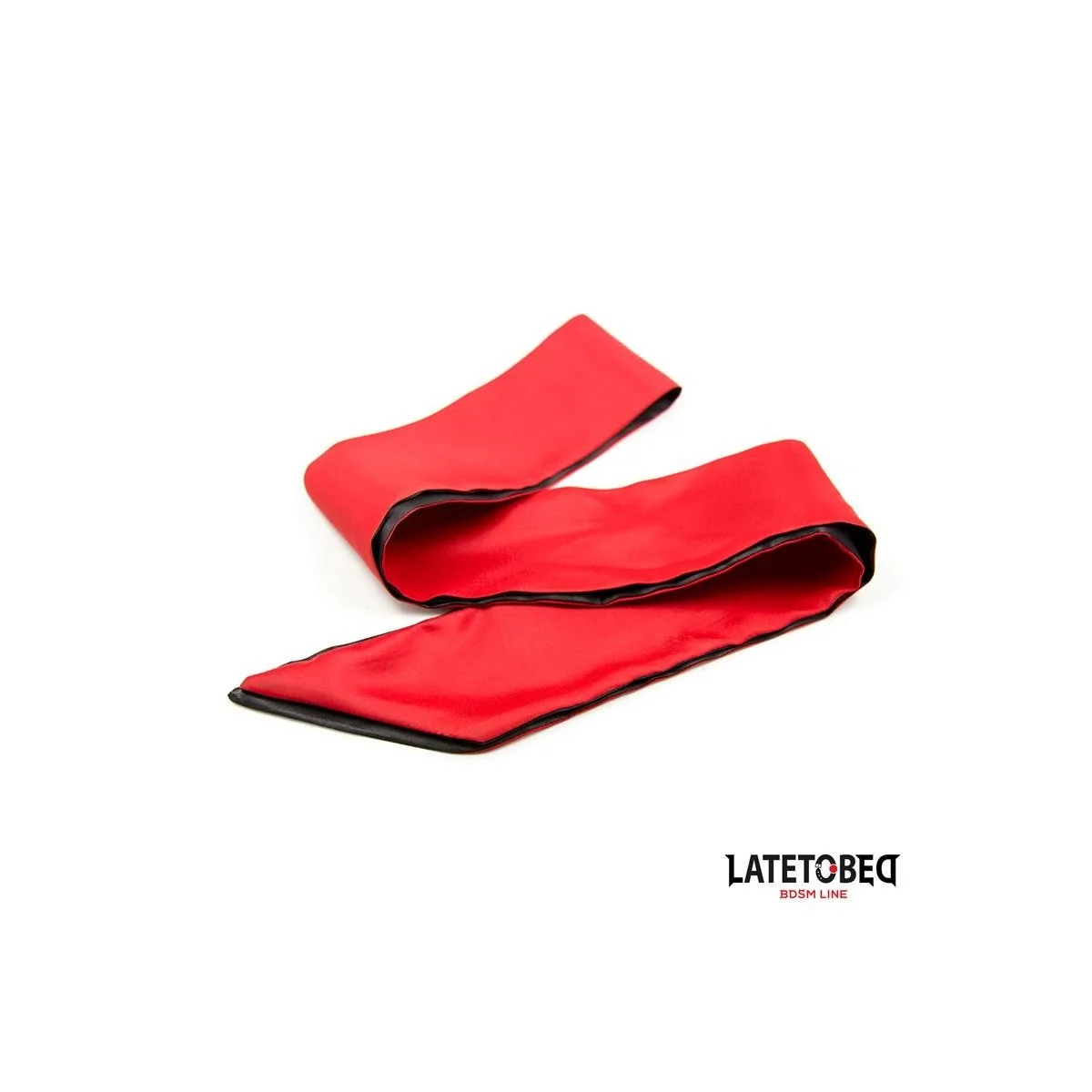 SATIN-AUGENBINDE ROT UND SCHWARZ VON LATETOBED BDSM LINE