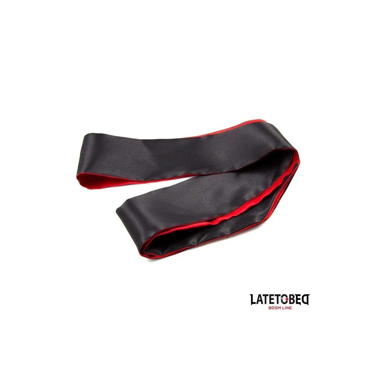 SATIN-AUGENBINDE ROT UND SCHWARZ VON LATETOBED BDSM LINE