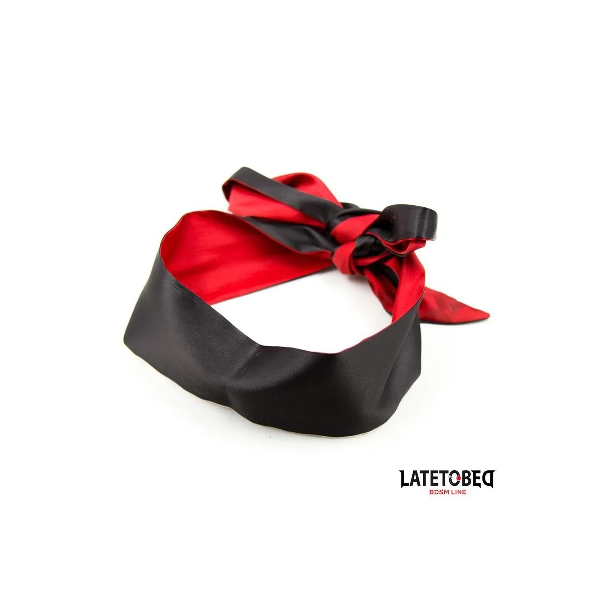 SATIN-AUGENBINDE ROT UND SCHWARZ VON LATETOBED BDSM LINE