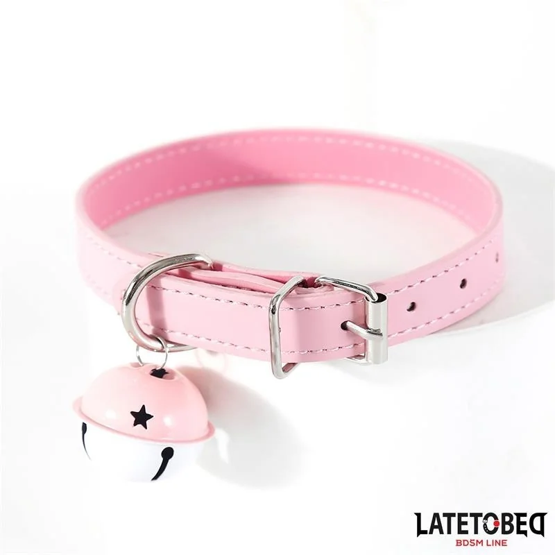 HALSBAND MIT GLOCKE VERSTELLBAR ROSA VON LATETOBED BDSM LINE