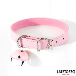 HALSBAND MIT GLOCKE VERSTELLBAR ROSA VON LATETOBED BDSM LINE