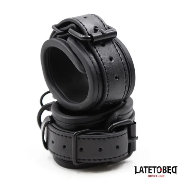 HANDSCHELLEN VERSTELLBAR NEOPREN SCHWARZ VON LATETOBED BDSM LINE