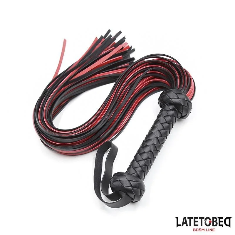 ROT-SCHWARZE PEITSCHE 65 CM VON LATETOBED BDSM LINE