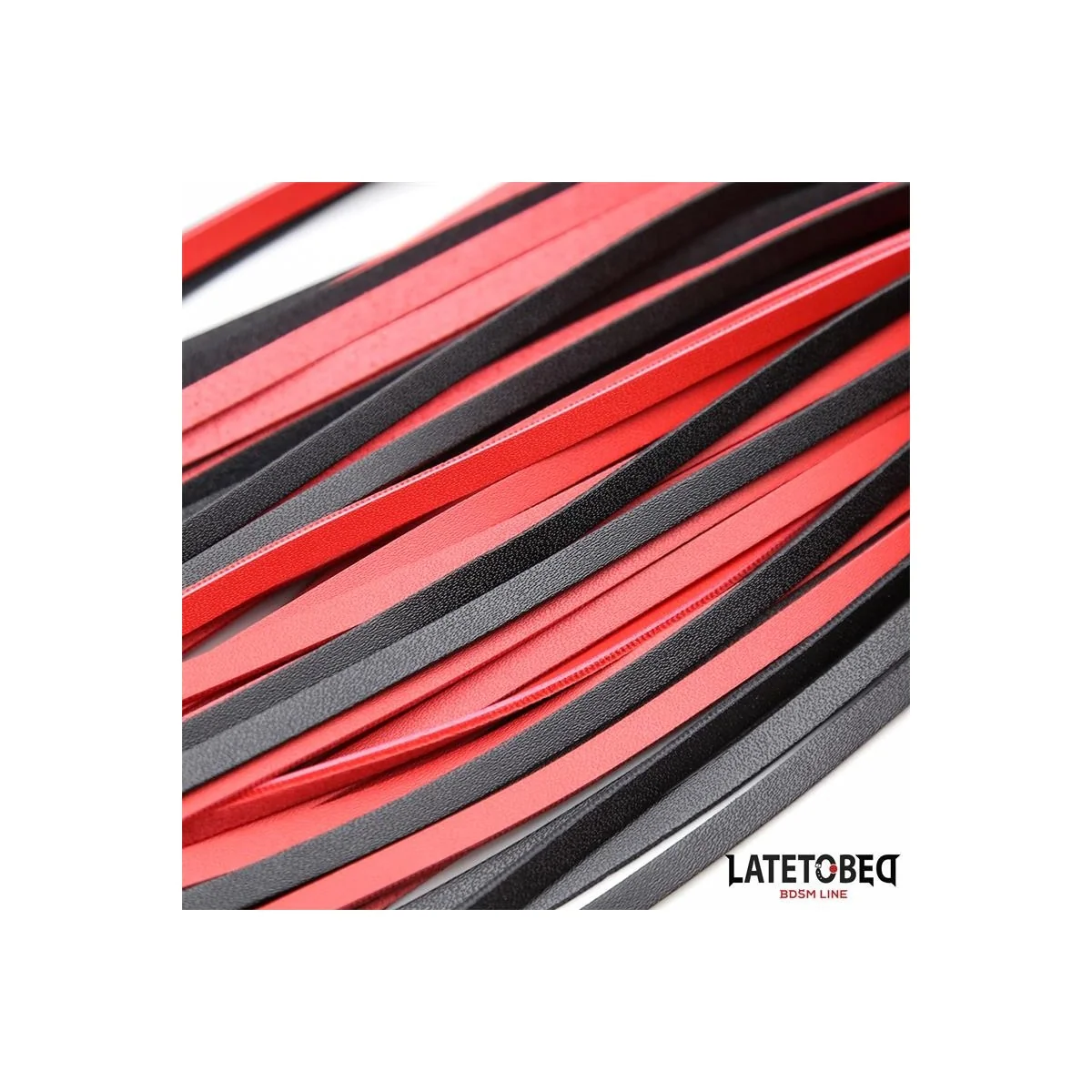 ROT-SCHWARZE PEITSCHE 65 CM VON LATETOBED BDSM LINE