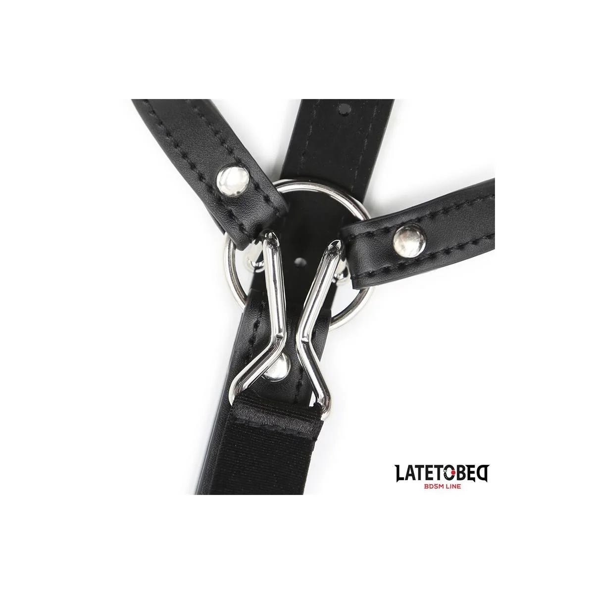 KOPFGESCHIRR MIT BALLKNEBEL UND NASENHAKEN VON LATETOBED BDSM LINE