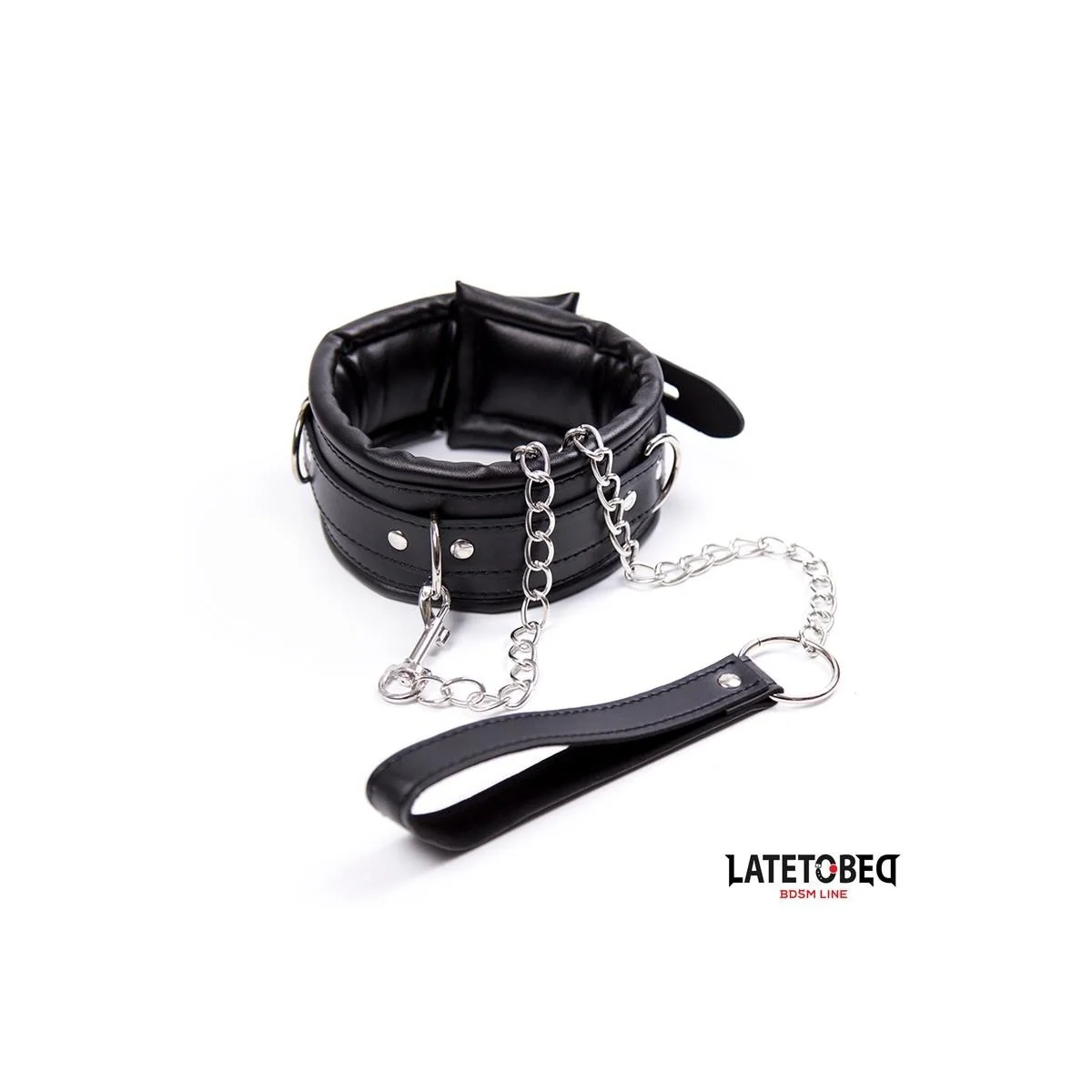 GEPOLSTERTES HALSBAND MIT LEINE VON LATETOBED BDSM LINE