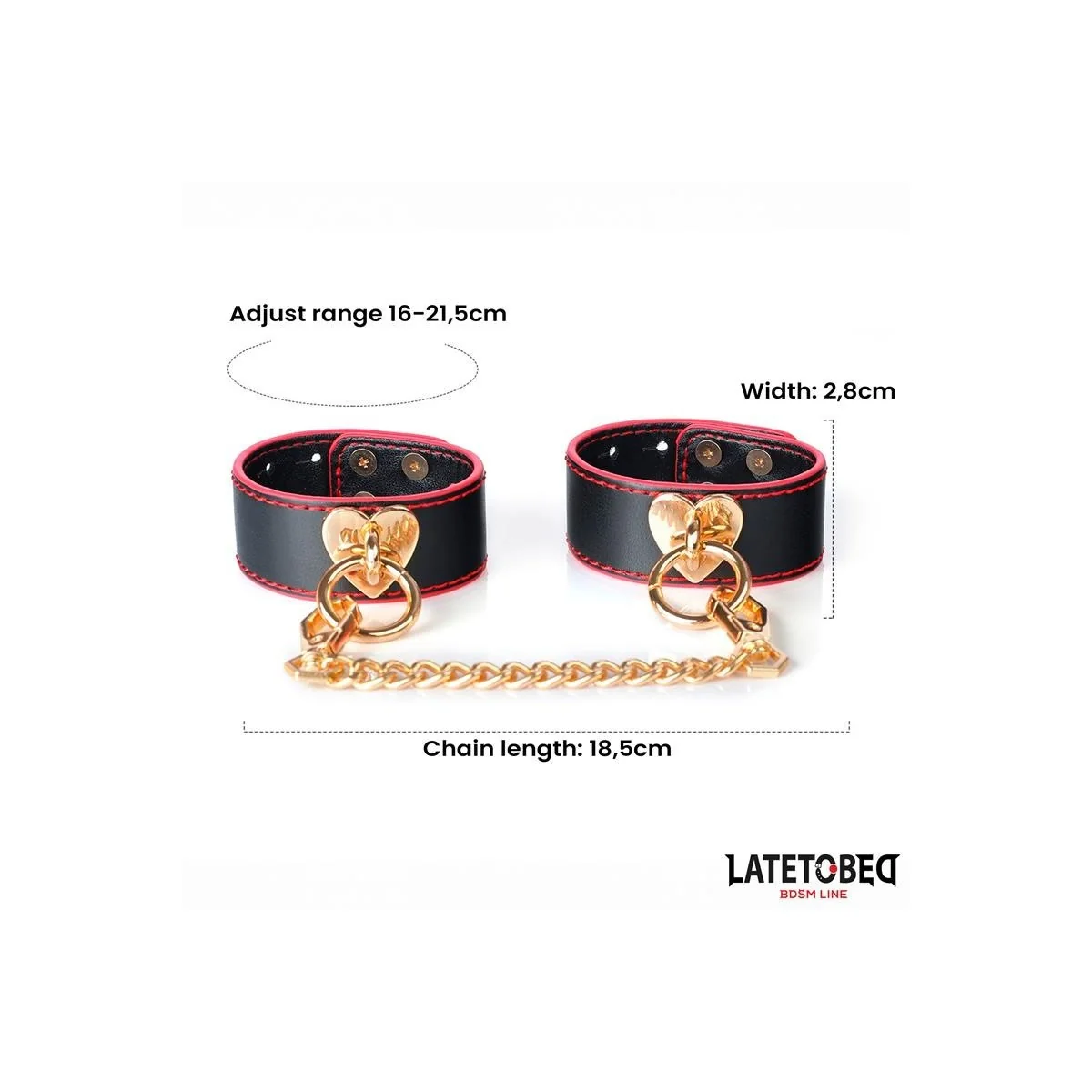 HANDFESSELN MIT GOLDENER KETTE VON LATETOBED BDSM LINE