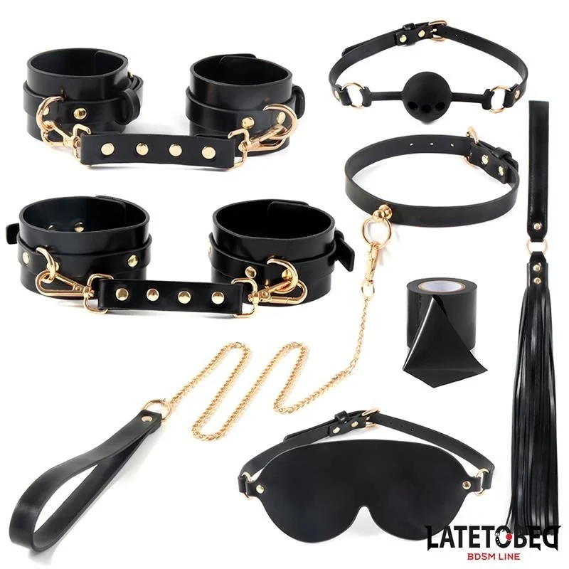 BONDAGE-SET MIT 8 TEILEN UND AUFBEWAHRUNGSTASCHE VON LATETOBED BDSM LINE 2