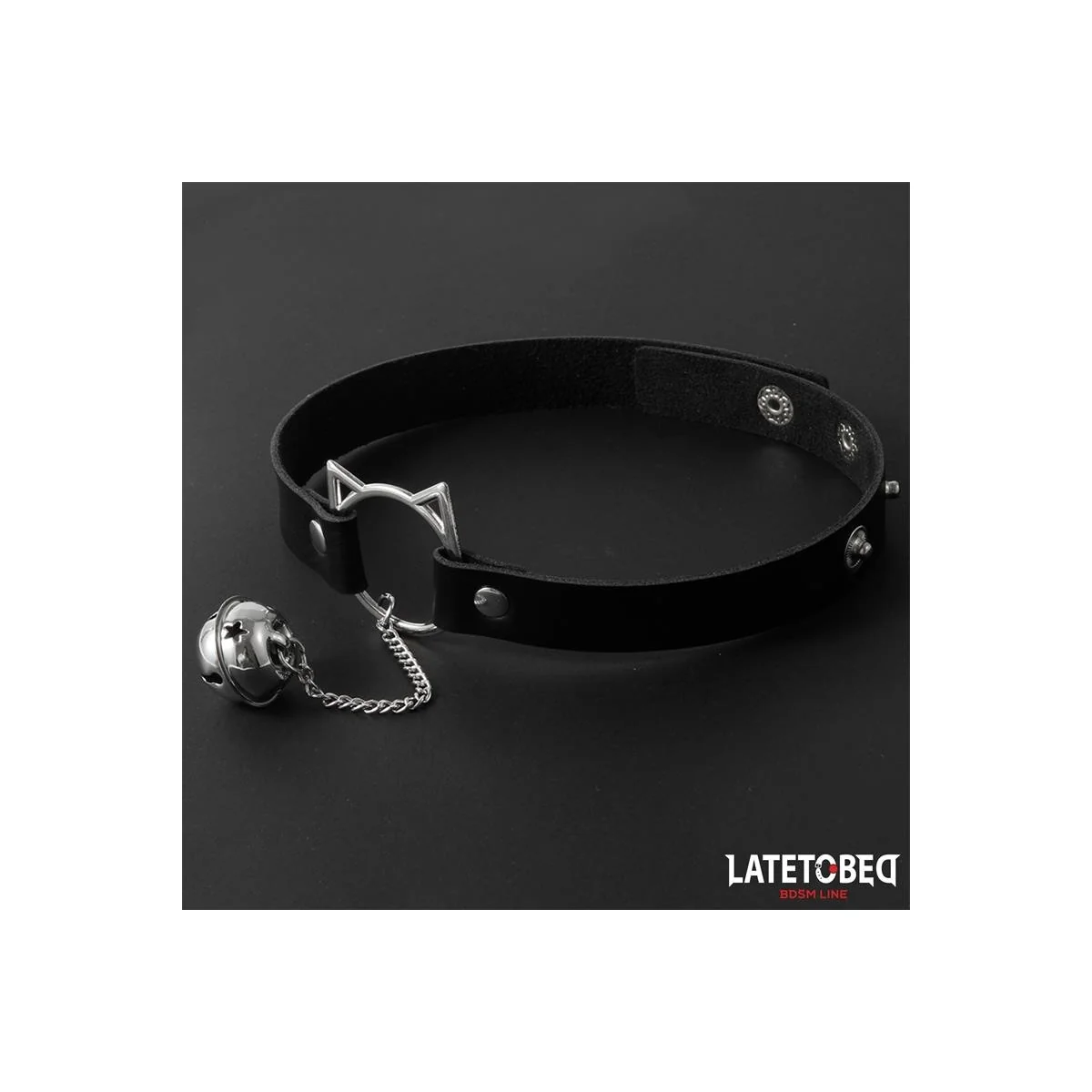 HALSBAND MIT KATZENOHREN-OHRRINGEN UND GLÖCKCHEN VON LATETOBED BDSM LINE