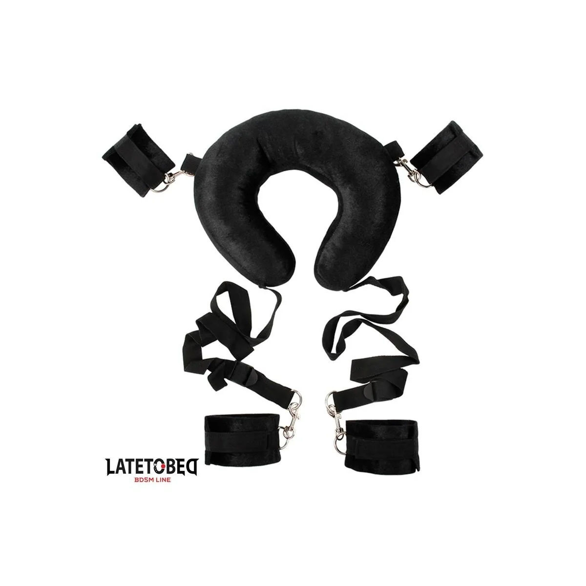 KISSEN-FESSEL-SET MIT HANDSCHELLEN VON LATETOBED BDSM LINE