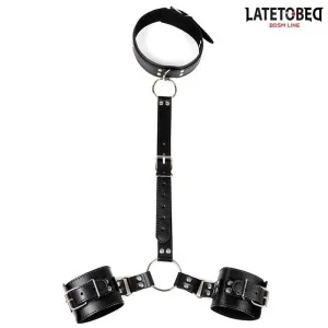 HALSBAND UND HANDFESSELN VON LATETOBED BDSM LINE